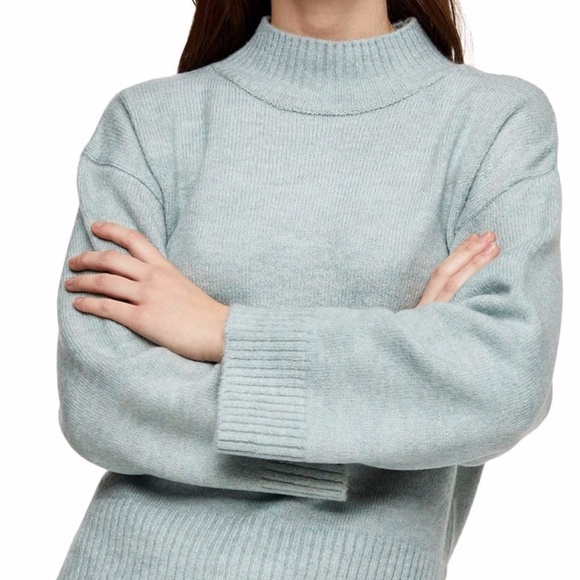 Topshop Sweaters - Topshop Mock Turtleneck Sweater in Seafoam